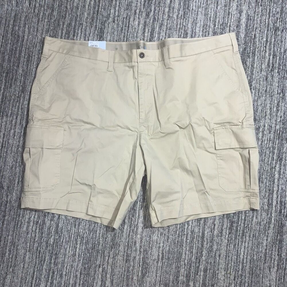 Croft and Barrow Men's 52 Big Beige Elastic Cargo Style MC01X100XS1 Shorts NEW